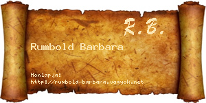 Rumbold Barbara névjegykártya